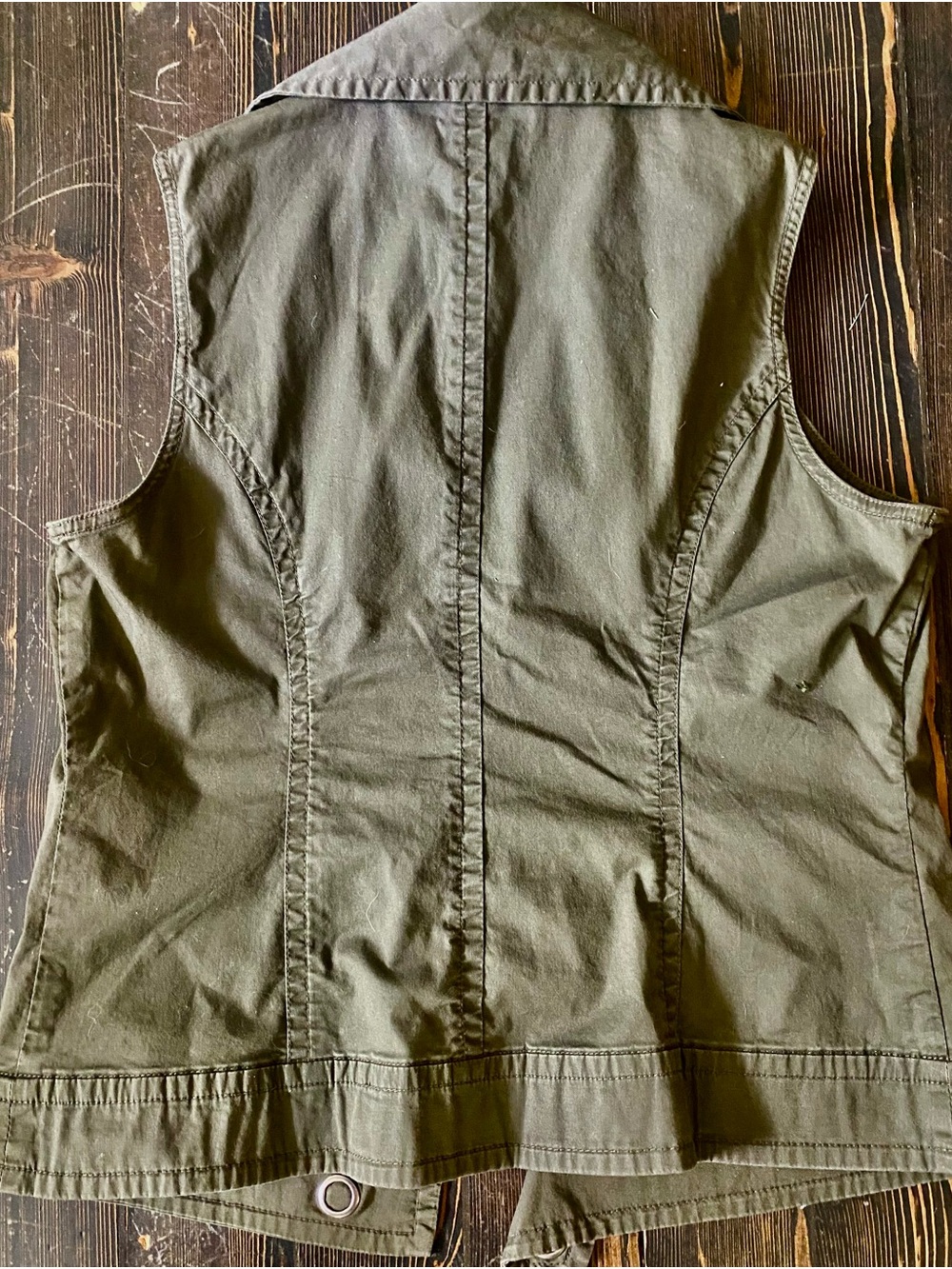 Chico's Olive Utility Vest with Snap Pockets Medium - Picture 6 of 6